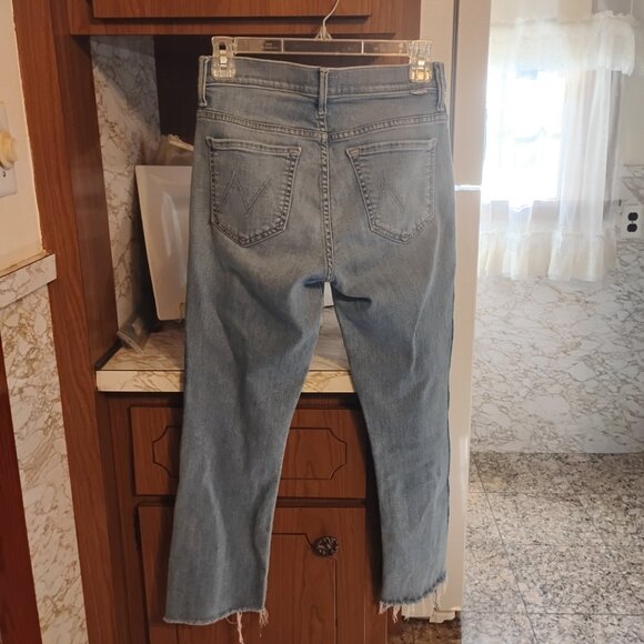 Mother Denim Insider Crop Fray Light Kitty Racer Size 26 - Picture 8 of 15